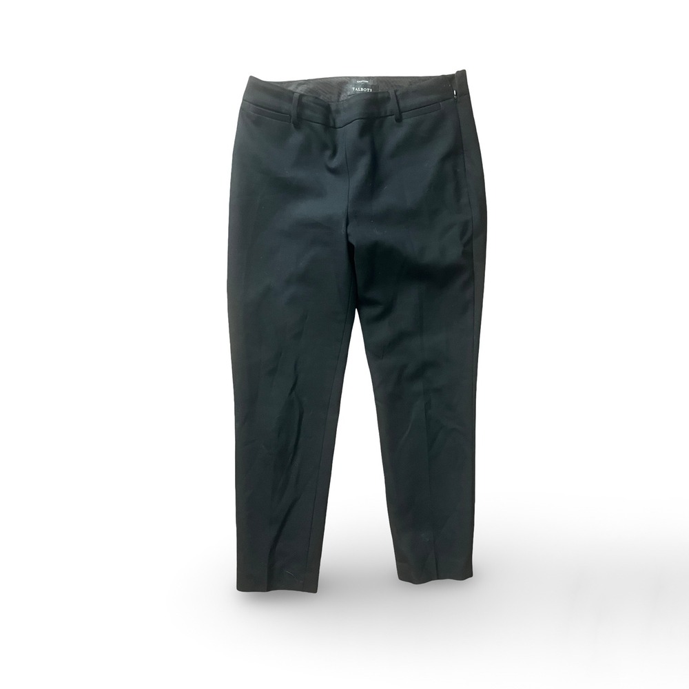 Talbots Pants Womens 6 Black Chatham Wool Blend Side Zip Work Career Casual